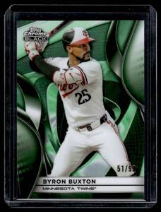 Byron Buxton 99 2025 Topps Chrome Black #13 Numbered 5199 Minnesota Twins Baseball Card
