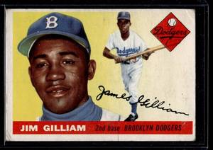 Jim Gilliam 1955 Topps #5 Vintage Brooklyn Dodgers Baseball Card