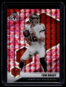 Tom Brady Pink Prizm 2021 Mosaic #186 Football Card