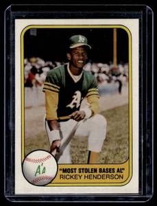Rickey Henderson 2nd Year 1981 Fleer #351 Vintage Baseball Card