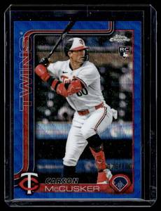 Carson McCusker RC 150 Blue Wave Refractor 2025 Topps #155 Numbered 76150 Rookie Minnesota Twins Baseball Card