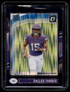 Dallas Turner RC Purple Shimmer Prizm 2024 Donruss Optic #224 Rookie Minnesota Vikings Football Card