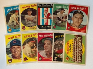 1959 Topps 10-Card Vintage Baseball Lot