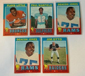 1971 Topps Football 5 Card Hall of Famer Vintage Lot