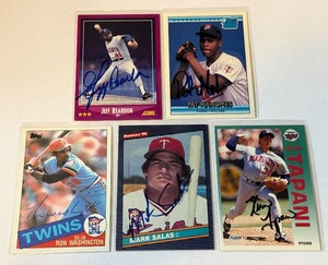(5) Minnesota Twins On-Card Autos - Mahomes, Reardon, Tapani, Salas, Washington
