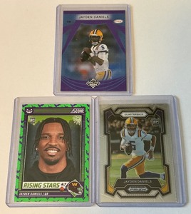 Jayden Daniels 3 Card Football Lot w Rookies