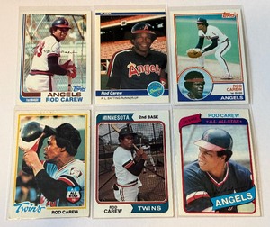 Rod Carew 6 Card Vintage Baseball Lot