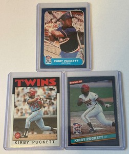 Kirby Puckett 3 Card 1986 2nd Year Minnesota Twins Baseball Cards