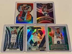 Anthony Edwards 5 Card Lot - Inserts, Color, Minnesota Timberwolves Basketball Cards