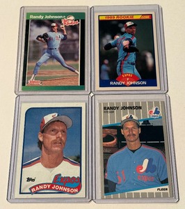 Randy Johnson 4 Rookie Card Baseball Lot - Fleet, Topps, Donruss, Score