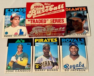 1986 Topps Traded Baseball Card Set - Bo Jackson, Barry Bonds, Jose Canseco, Will Clark, Andres Galarraga Rookie Cards