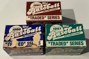1987, 1988, 1990 Topps Traded Baseball Cards - uncertain to be complete