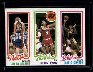 Magic Johnson and Julius Erving 1980 Topps #139 and #174 Vintage Basketball Card