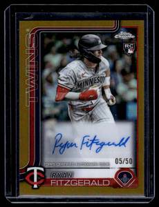 Ryan Fitzgerald Auto 50 RC 2025 Topps Chrome #AC-RC Numbered 0550 Rookie Minnesota Twins Baseball Card