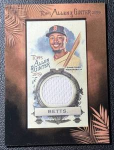 Mookie Betts Boston Red Sox 2019 Allen & Ginter Game-Used Jersey Baseball Card No. MFR-MB