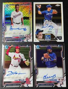 4-Card MLB Rookie Auto Baseball Card Lot