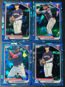 4-Card Minnesota Twins Bowman Chrome Sapphire Baseball Card Lot