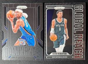 Shai Gilgeous-Alexander & Victor Wembanyama Panini Prizm 2-Card Insert Lot