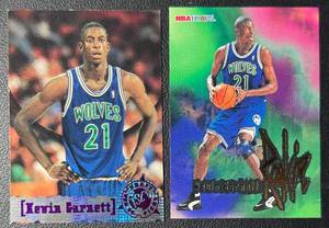 Kevin Garnett Minnesota Timberwolves 2-Card 1996 Basketball Card Lot