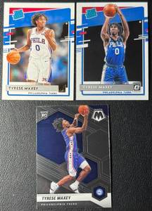 Tyrese Maxey 3-Card Rookie Basketball Card Lot