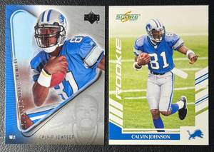 Calvin Johnson 2-Card Detroit Lions Rookie Football Card Lot