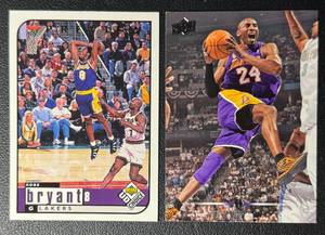 Kobe Bryant 2-Card Los Angeles Lakers Basketball Card Lot