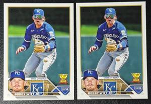 Bobby Witt 2023 Topps Rookie Cup 2-Card Rookie Baseball Card Lot
