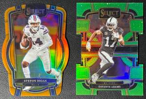Stefon Diggs & Davante Adams 2-Card Select Numbered Football Card Lot