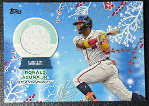 Ronald Acuna Jr. 2023 Topps Holiday Relic Baseball Card No. RC-RAJ