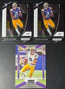 Justin Jefferson 3-Card Minnesota Vikings Rookie Football Card Lot