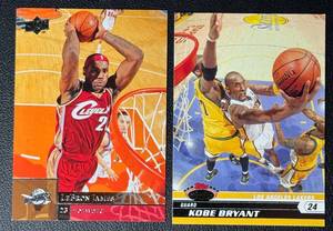 LeBron James & Kobe Bryant 2-Card Basketball Card Lot