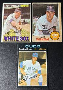 Hoyt Wilhelm 3-Card Vintage Baseball Card Lot