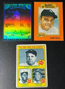 Babe Ruth 3-Card VintageParallel Baseball Card Lot