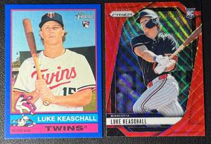 Luke Keaschall 2-Card Minnesota Twins Rookie Parallel Baseball Card Lot