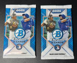 2 Packs of 2021 Bowman Chrome Baseball Cards