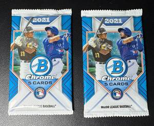 2 Packs of 2021 Bowman Chrome Baseball Cards (2)