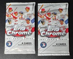 2 Packs of 2021 Topps Chrome Update Baseball Cards