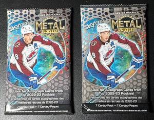 2 Packs of 2022-23 Metal Universe Hockey Cards