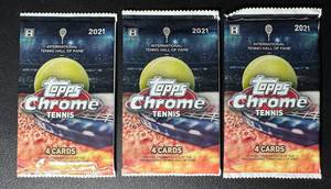 3 Packs of 2021 Hobby Topps Chrome Tennis Cards