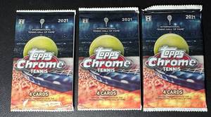 3 Packs of 2021 Hobby Topps Chrome Tennis Cards (2)