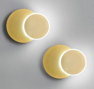 LED Gold Wall Sconces, Set of 2 Acrylic Wall Lights Fixture 6000K White Light for Living Room, Bedroom or Hallway - Brand New
