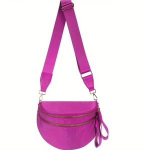 Oversized Bum Bag Rose Red Nylon - Zipper Closures - Brand New