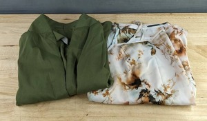 Dress & Jacket Set - Floor-Length Floral Dress & Olive Green Jacket - Womens Size 2X - Brand New