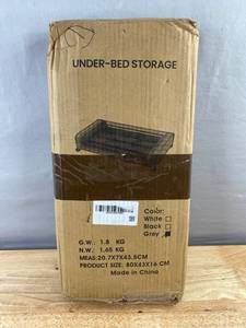 Under-Bed Storage Box 80x43x16 cm - White & Black & Grey - Brand New