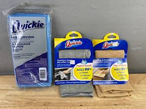 3 Quickie Microfiber Cloths - Stainless Steel & DustingPolishing - Brand New A