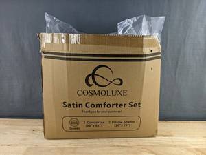 Cosmoluxe Satin Comforter Set Queen Size Pink - Brand New A