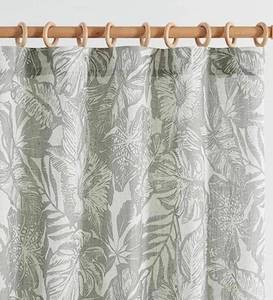 2 Jinchan Linen Curtains 50 in W x 84 in L Gray Floral - Brand New A
