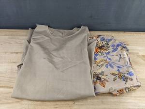 Beige Blouse & Floral Pants Set - Womens Size XL - Brand New
