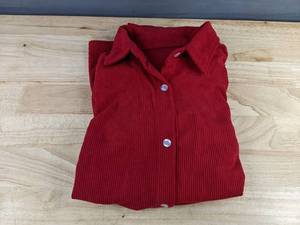 Red Corduroy Button-Up Top Womens Size XL - Brand New