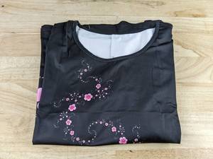 Dress - Womens Size XL Black Floral Print with Pink Flowers - Brand New